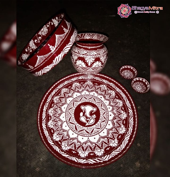 Aipan Art Karwa Chauth Thali Set